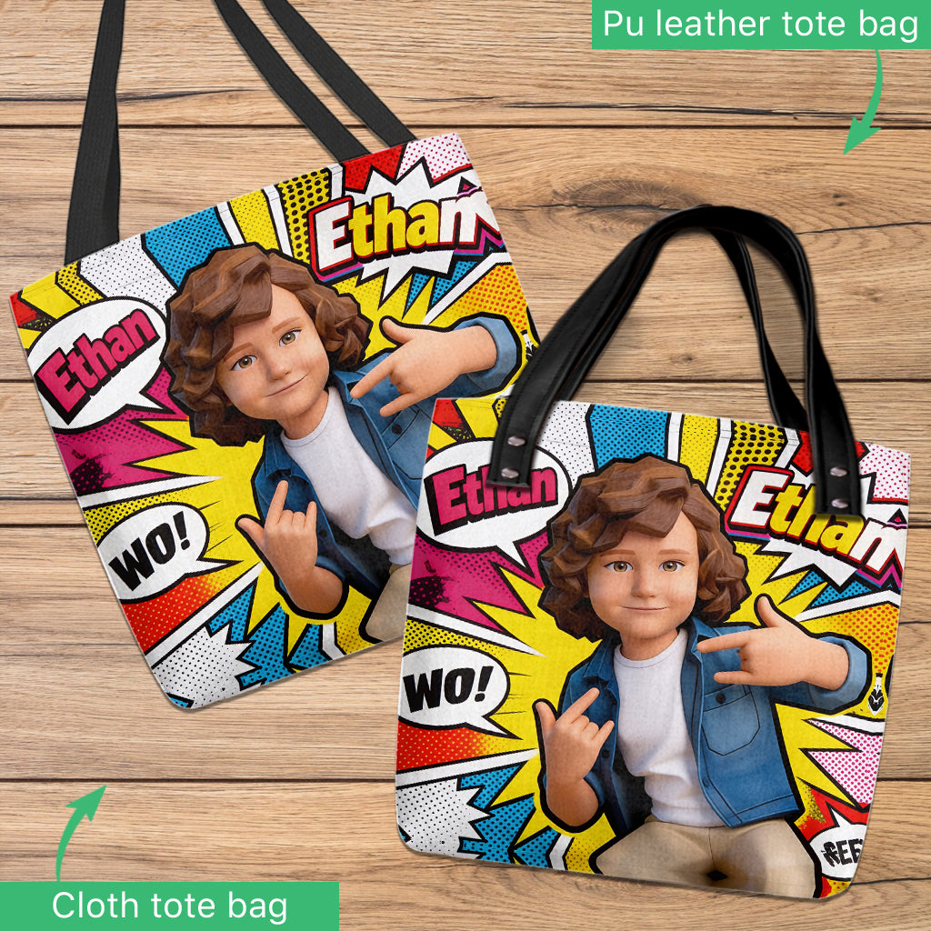 Sac fourre-tout personnalisé Popart - Sac pour enfant personnalisé