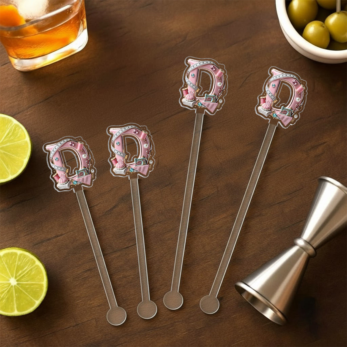 Love Sewing - Personalized Sewing Set Accent Mug with Acrylic Stirrers