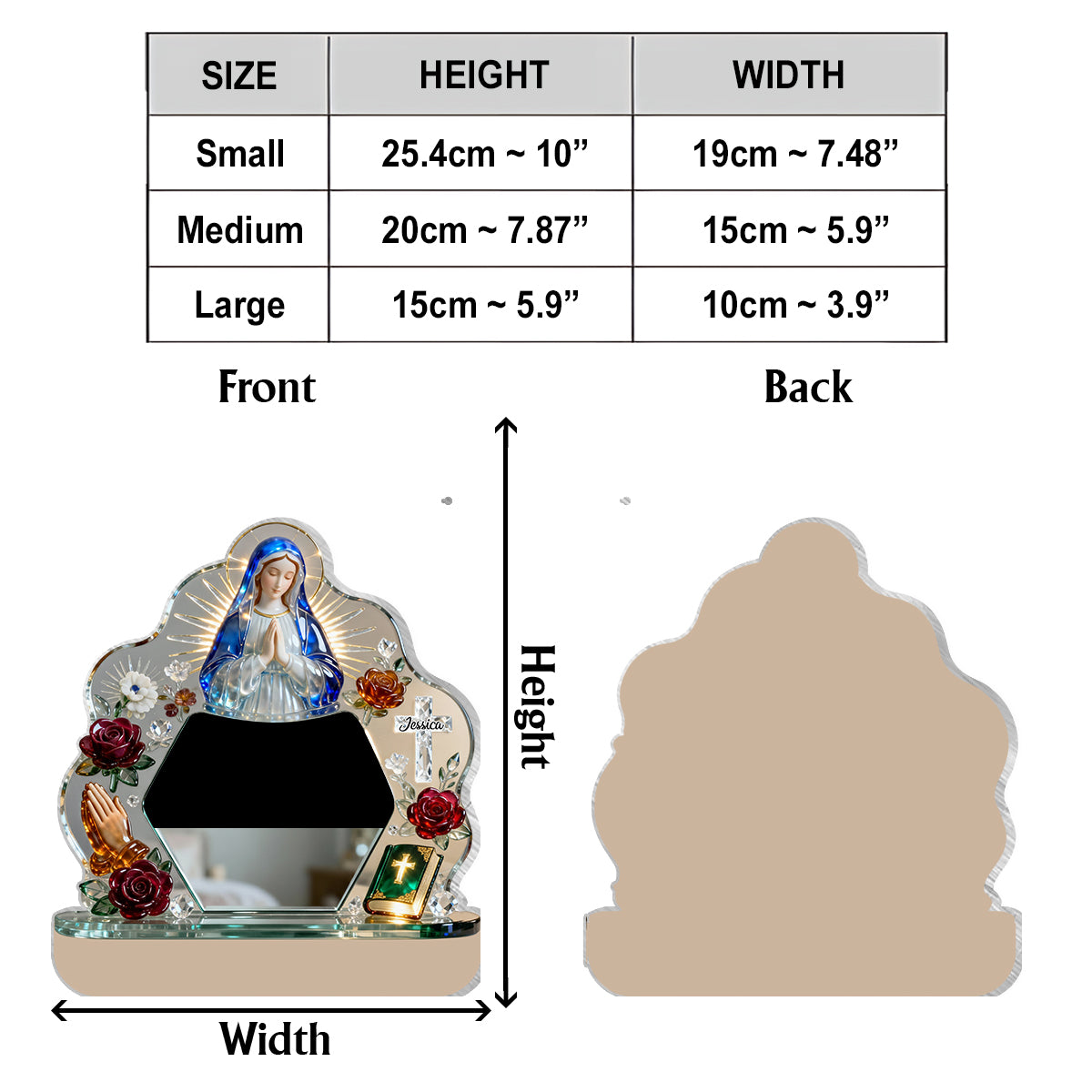 Sacred Heart - Personalized Christian Desk Mirror