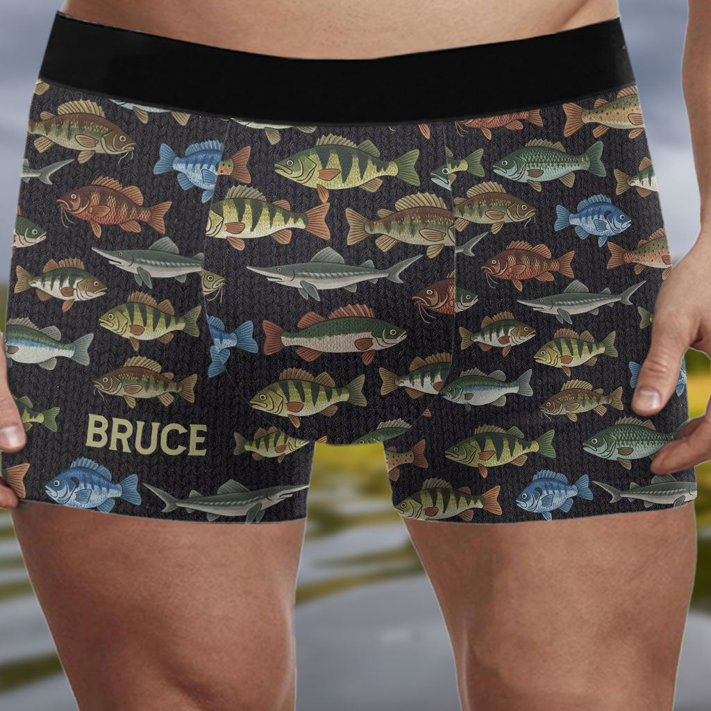 Love Fishing - Personalized Fishing Men’s Boxer Briefs