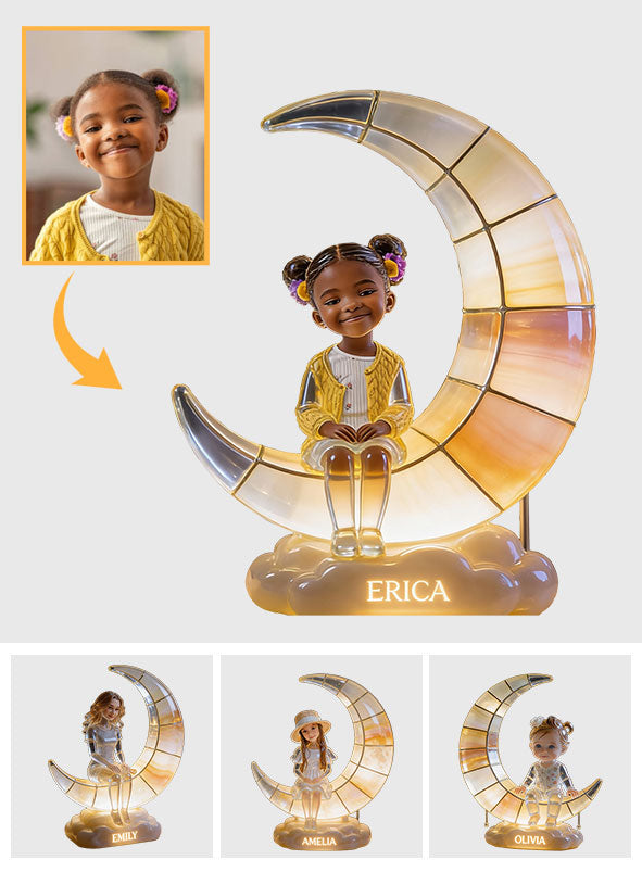Crescent Moon Lamp - Personalized Kid Acrylic LED Night Light