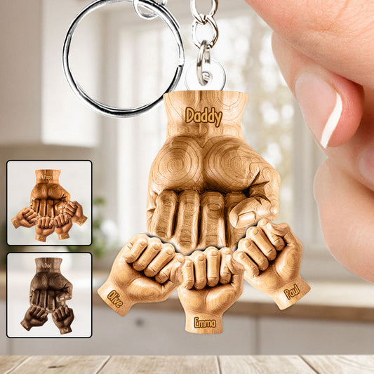 Best Dad Ever - Personalized Father Custom Shaped Keychain