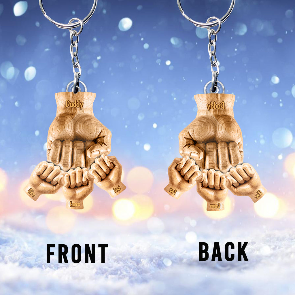 Best Dad Ever - Personalized Father Custom Shaped Keychain