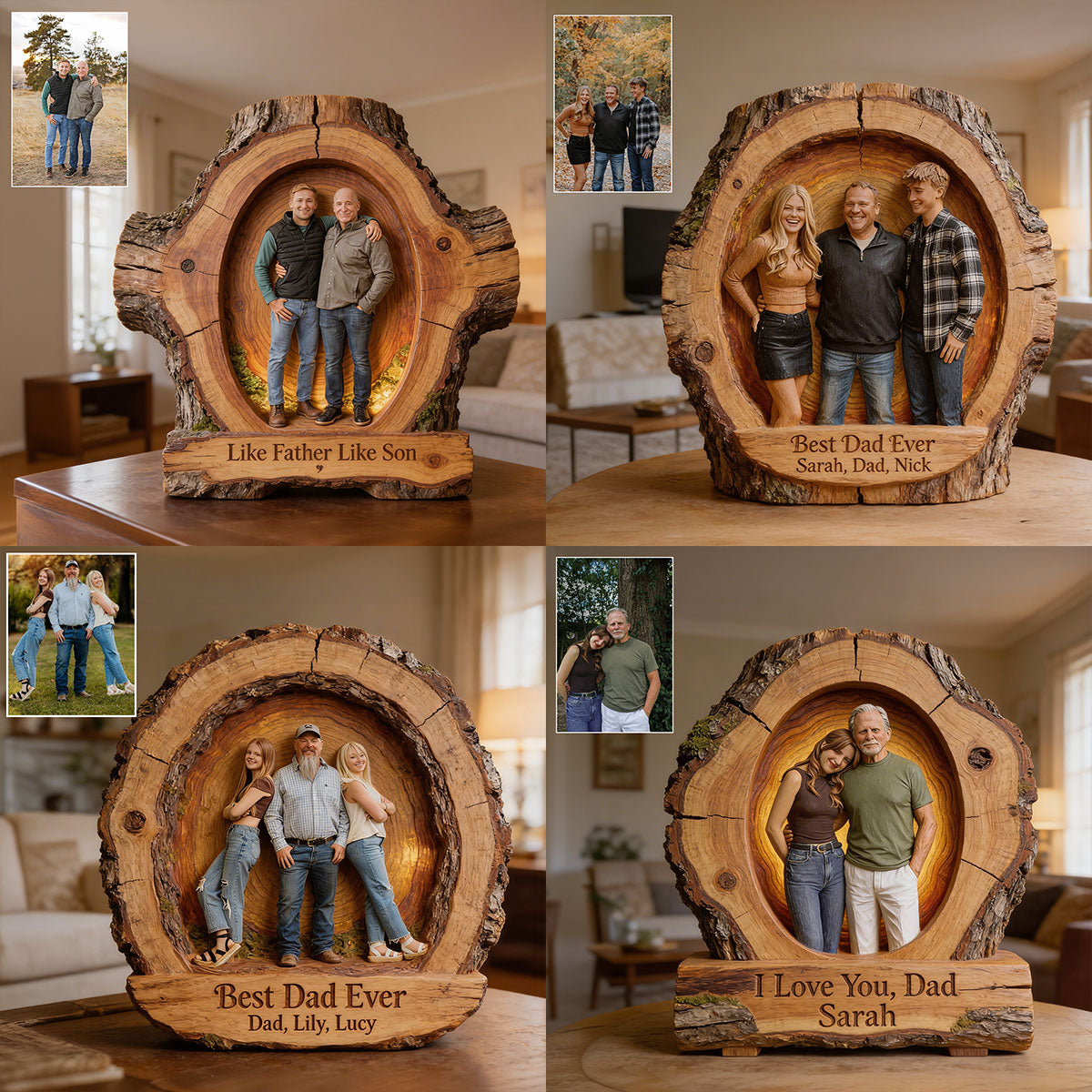 Any Photo - Personalized Father Custom Shaped Wood Plaque