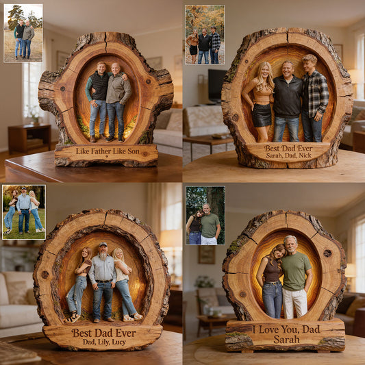 Any Photo - Personalized Father Custom Shaped Wood Plaque