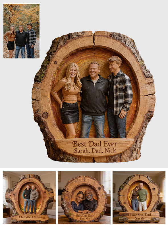 Any Photo - Personalized Father Custom Shaped Wood Plaque