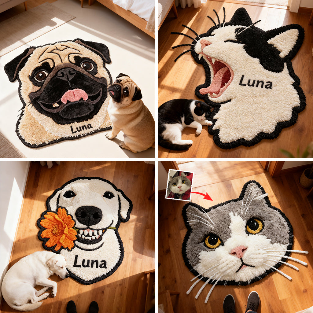 Tapis personnalisé pour chien antidérapant à partir de n'importe quelle photo