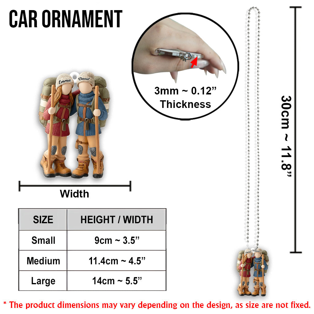 Hiking Partners For Life - Personalized Hiking Transparent Car Ornament