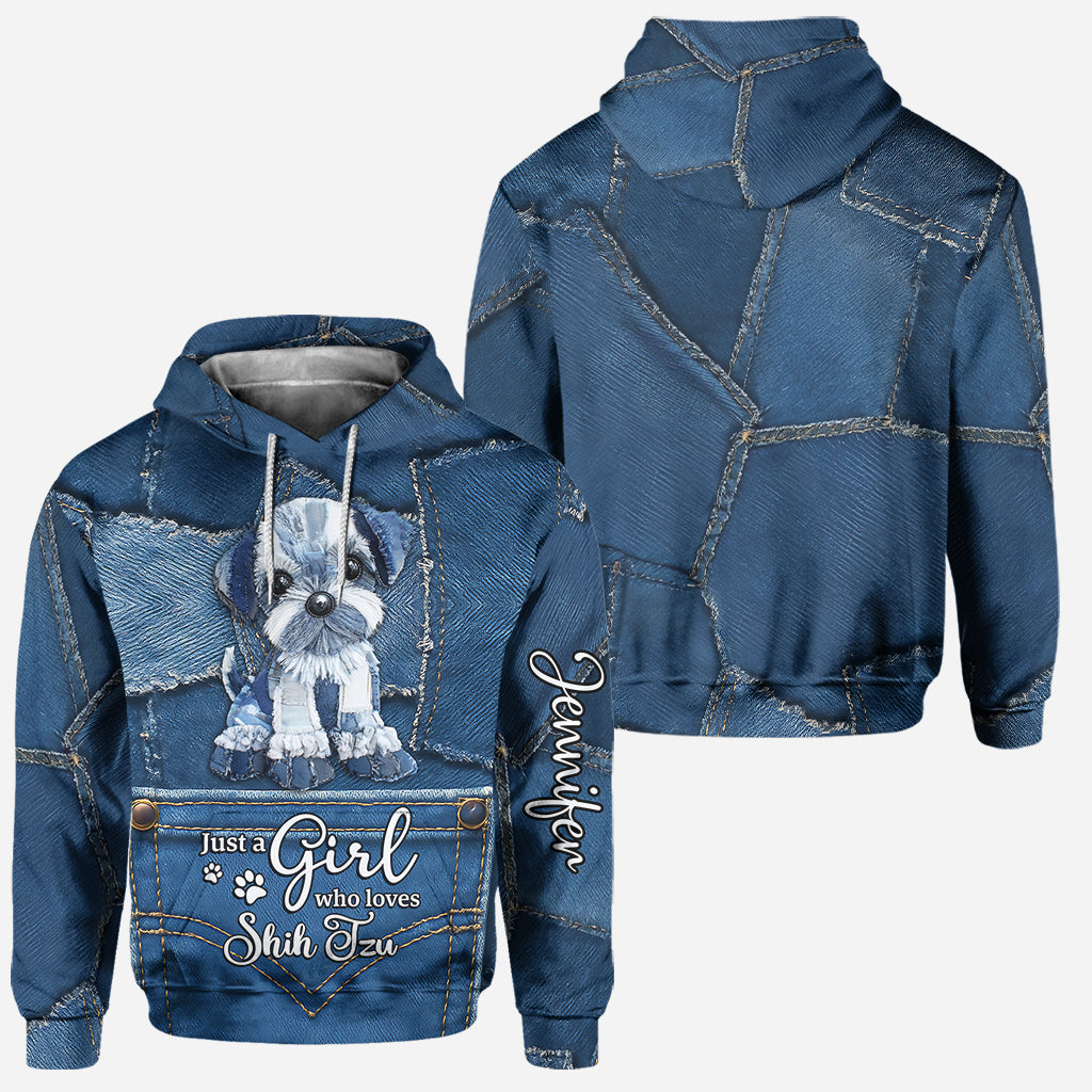 J'adore les Shih Tzu ! Sweat à capuche et leggings personnalisés pour chien.