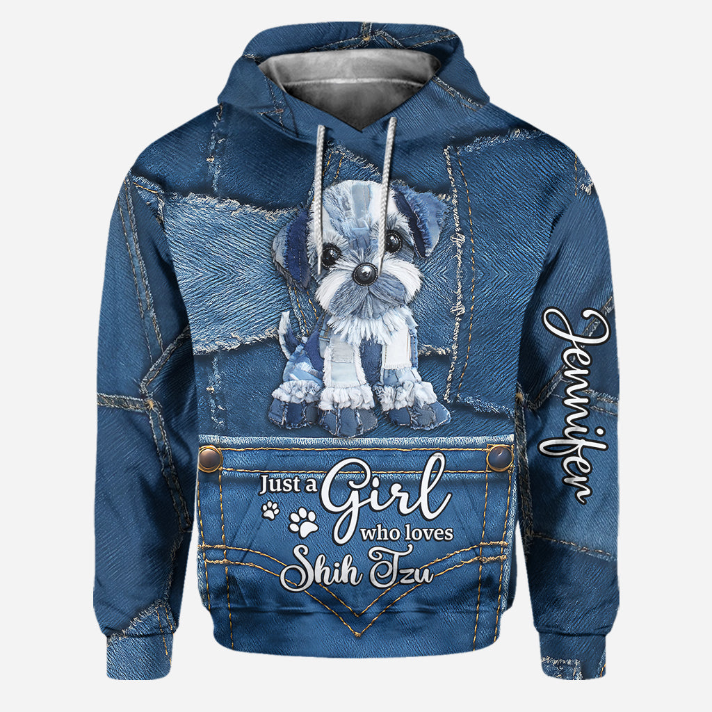 J'adore les Shih Tzu ! Sweat à capuche et leggings personnalisés pour chien.