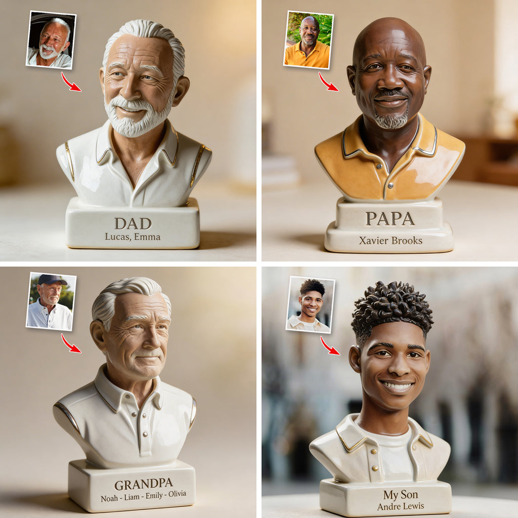 Papa Nana Father Mother Statue - Personalized Father Custom Shaped Acrylic Plaque