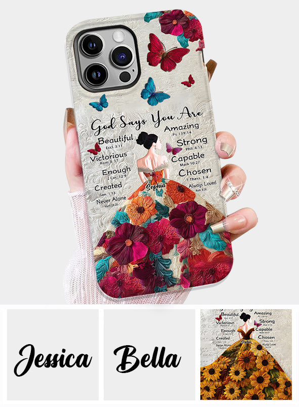 Dieu dit que tu es assez - Coque de téléphone personnalisée avec impression chrétienne intégrale