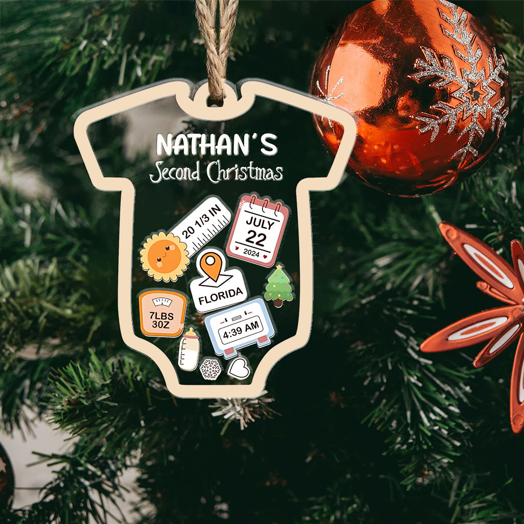 Body bébé - Ornement à secouer personnalisé pour nouveau-né à 3 couches