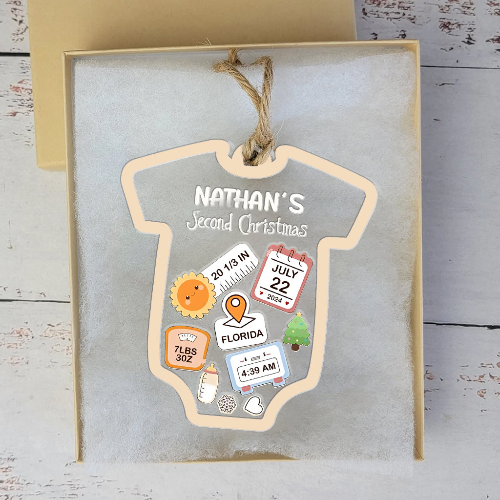 Body bébé - Ornement à secouer personnalisé pour nouveau-né à 3 couches