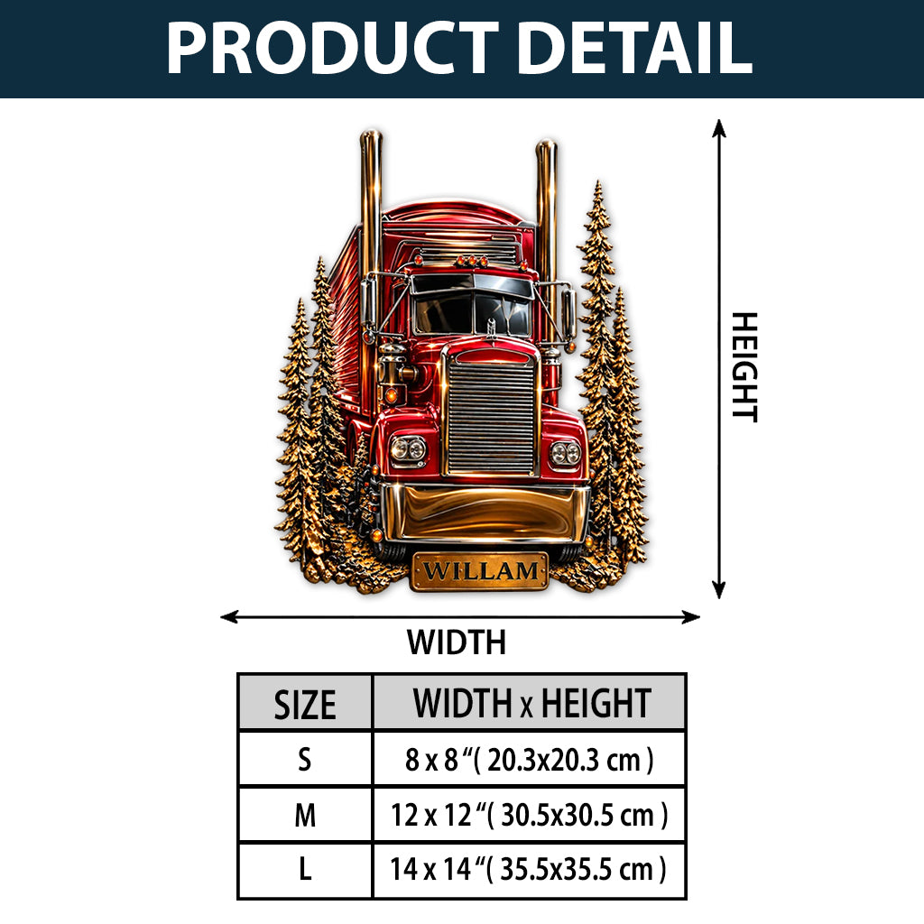 Truck Driver - Personalized Trucker 3D Printed Cut Metal Sign
