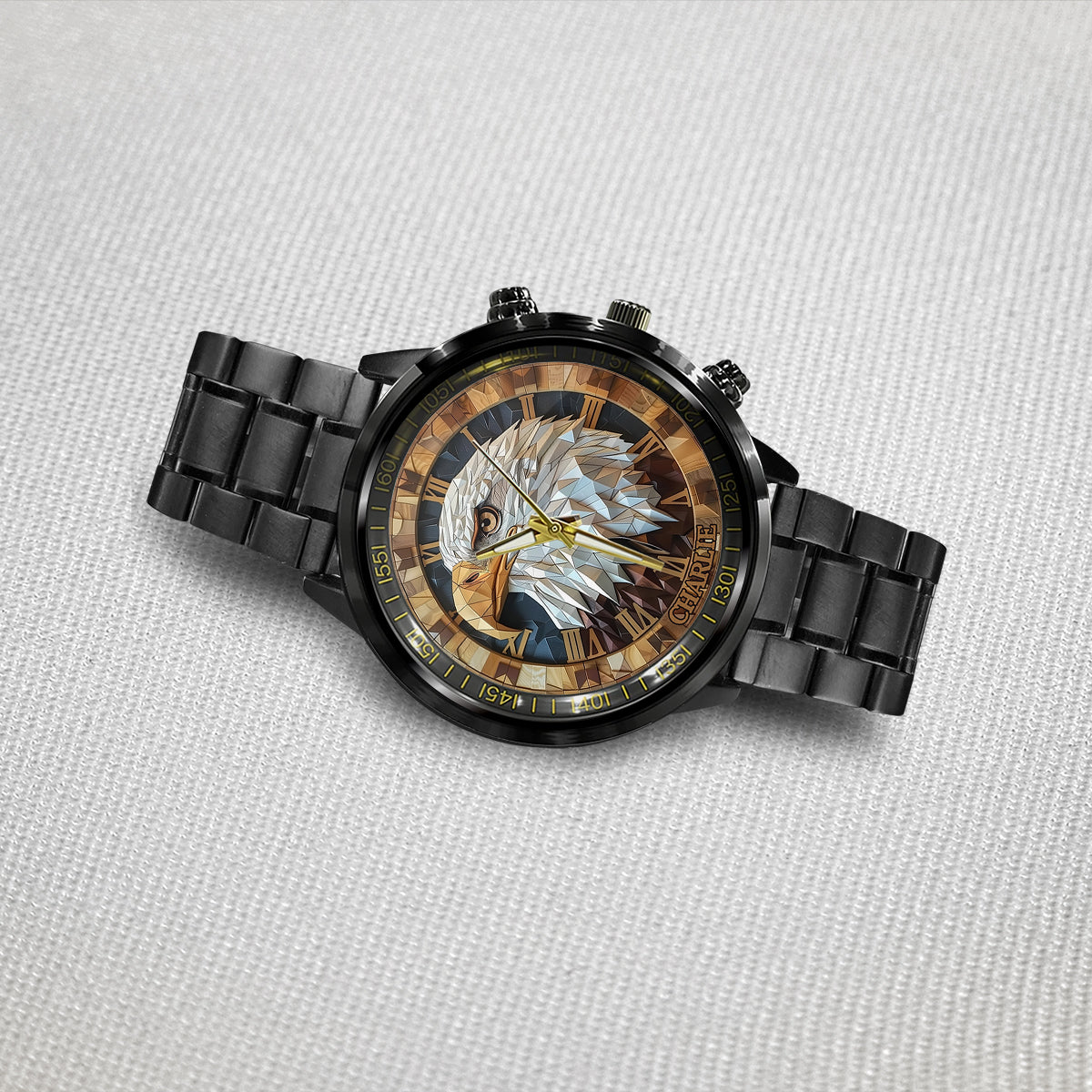 Aigle géométrique - Montre-bracelet personnalisée Aigle à tête blanche