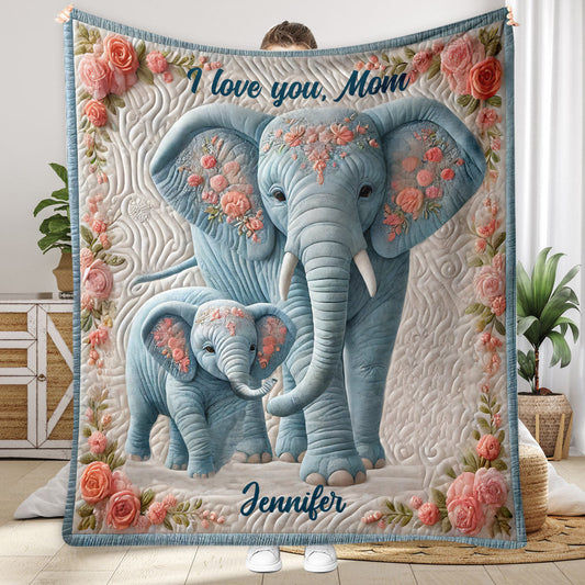 I Love You Mom - Personalized Mother Blanket