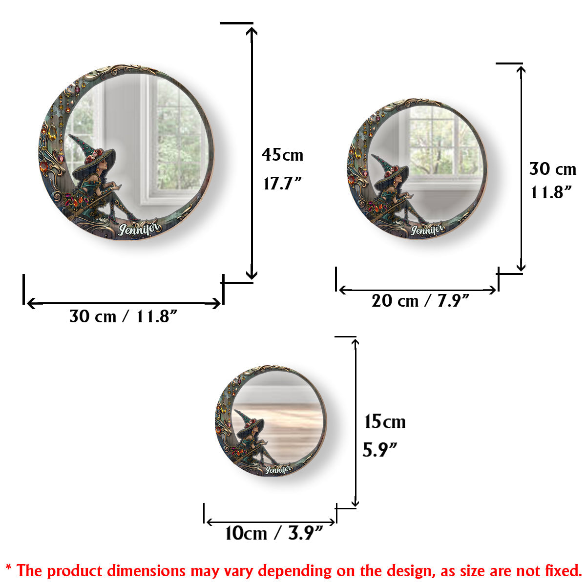 Belle Sorcière - Miroir mural personnalisé Sorcière