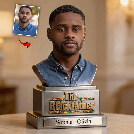 The Black Father - Personalized Father Custom Shaped Acrylic Plaque