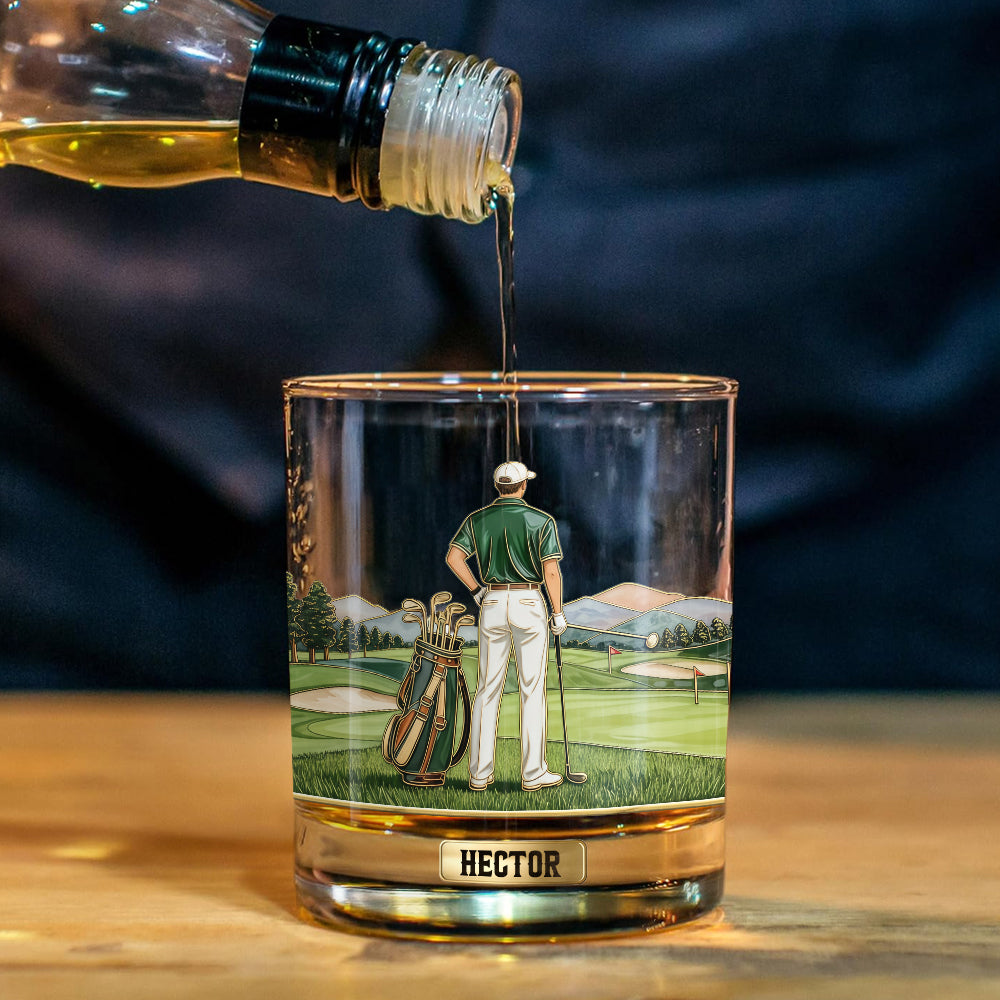 Ensemble carafe à whisky personnalisée sur le thème du golf et du plaisir de boire