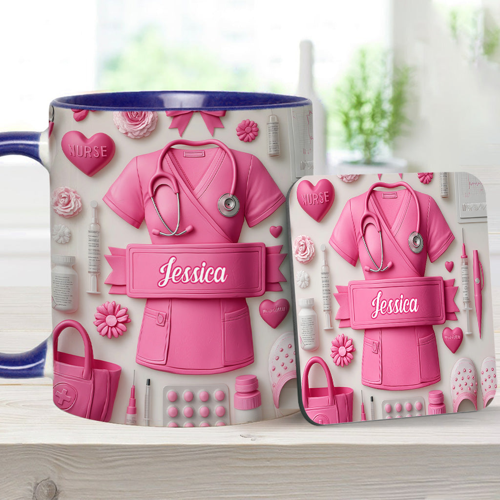 Le métier d'infirmière est un travail de cœur - Mug personnalisé pour infirmière