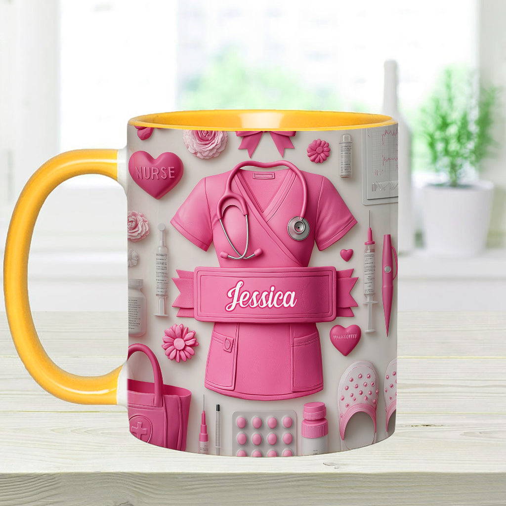 Le métier d'infirmière est un travail de cœur - Mug personnalisé pour infirmière