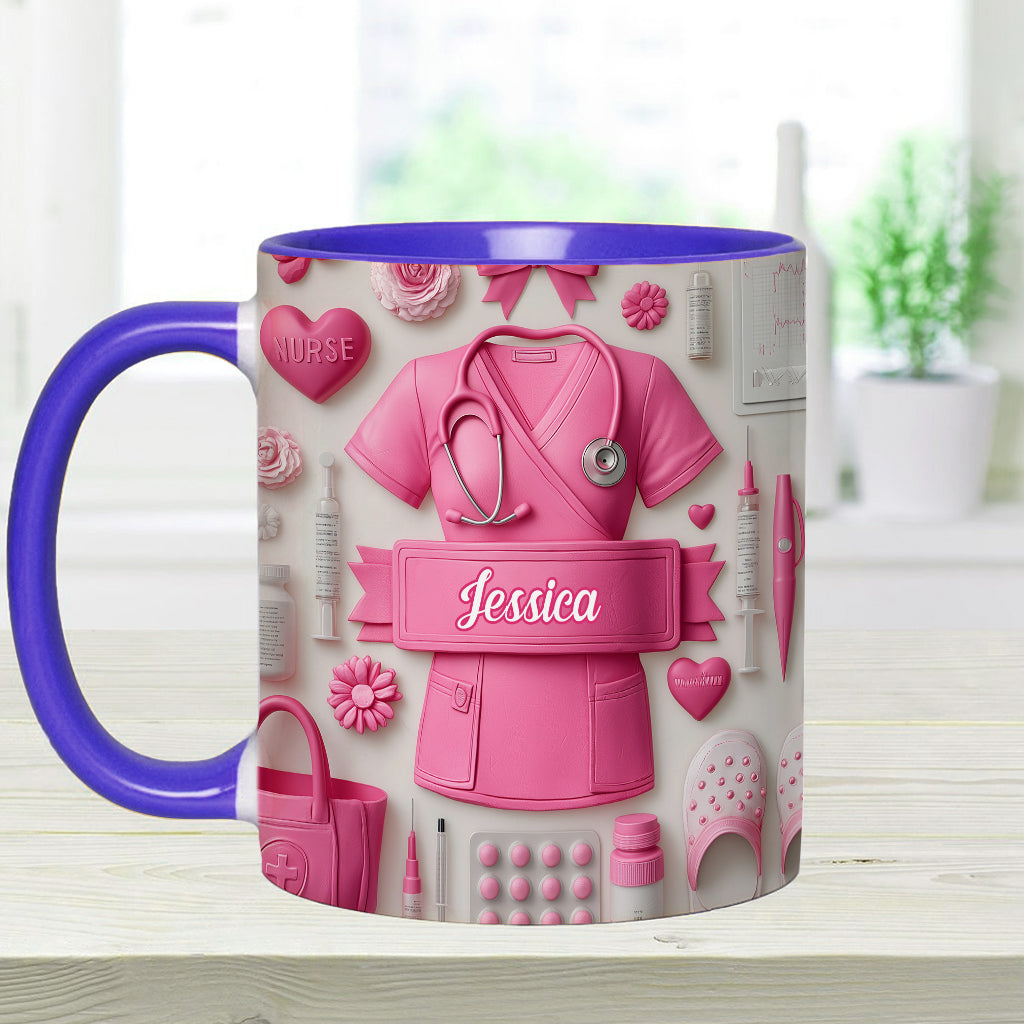 Le métier d'infirmière est un travail de cœur - Mug personnalisé pour infirmière