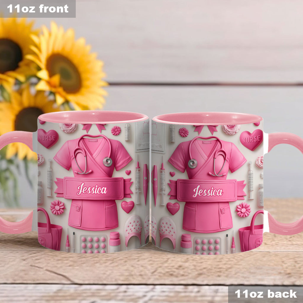 Le métier d'infirmière est un travail de cœur - Mug personnalisé pour infirmière