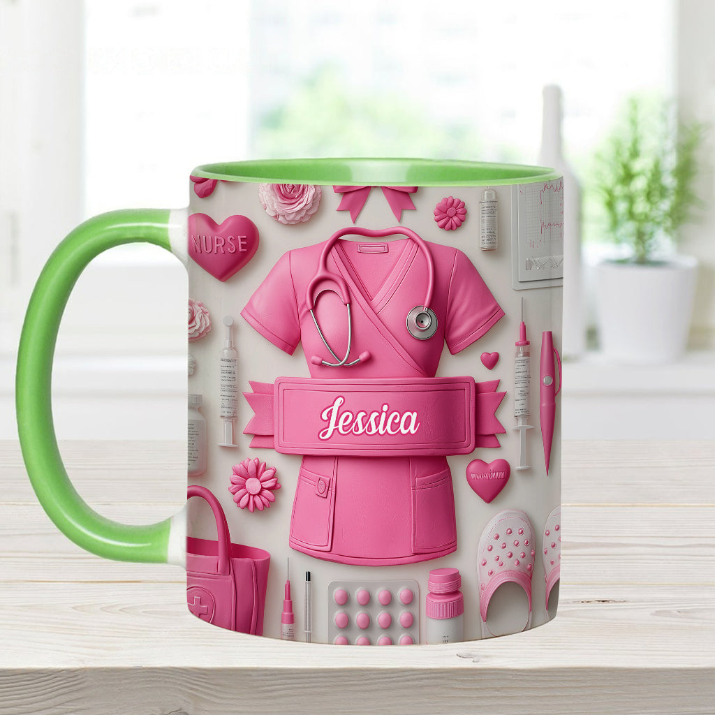 Le métier d'infirmière est un travail de cœur - Mug personnalisé pour infirmière