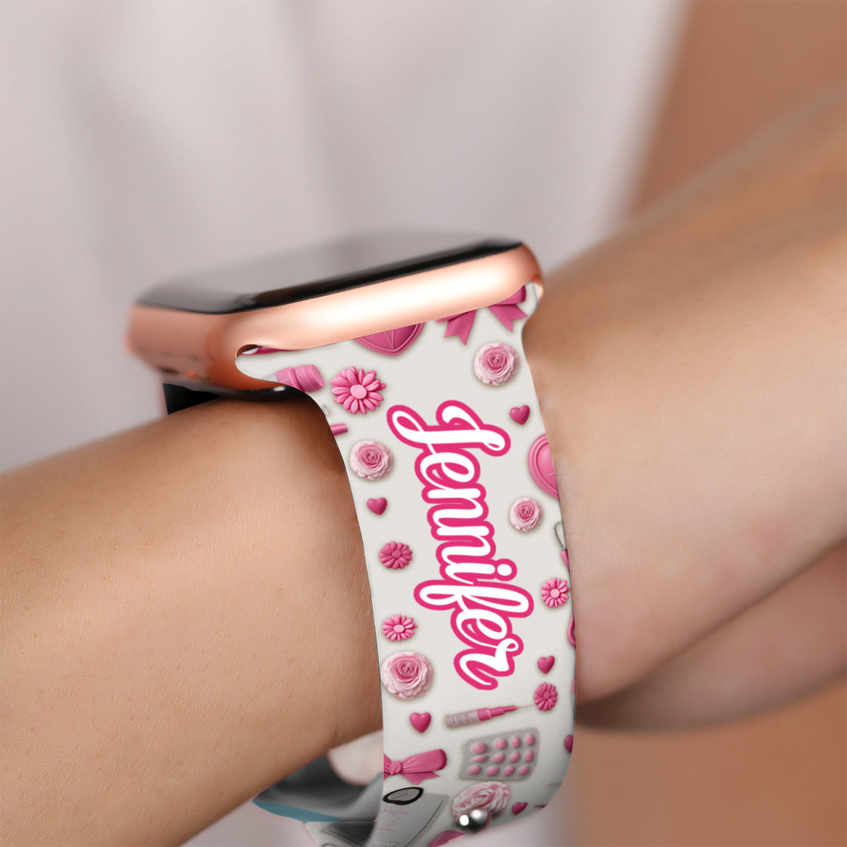 Le métier d'infirmière est un travail de cœur - Bracelet Apple Watch personnalisé pour infirmière