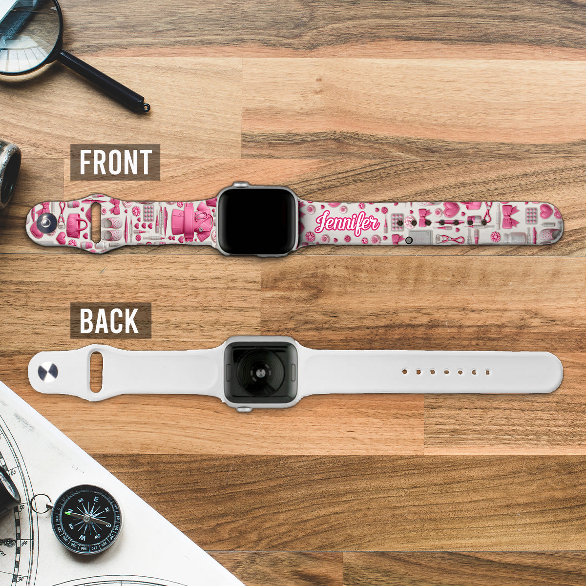Le métier d'infirmière est un travail de cœur - Bracelet Apple Watch personnalisé pour infirmière