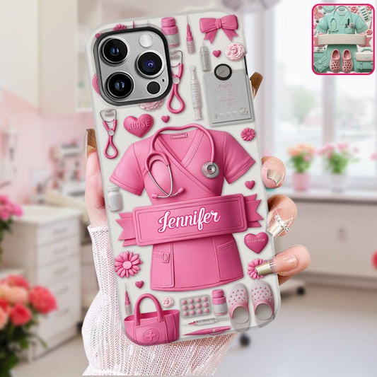 Le métier d'infirmière est un travail de cœur - Coque de téléphone personnalisée avec impression intégrale pour infirmière