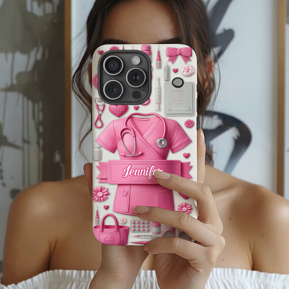 Le métier d'infirmière est un travail de cœur - Coque de téléphone personnalisée avec impression intégrale pour infirmière