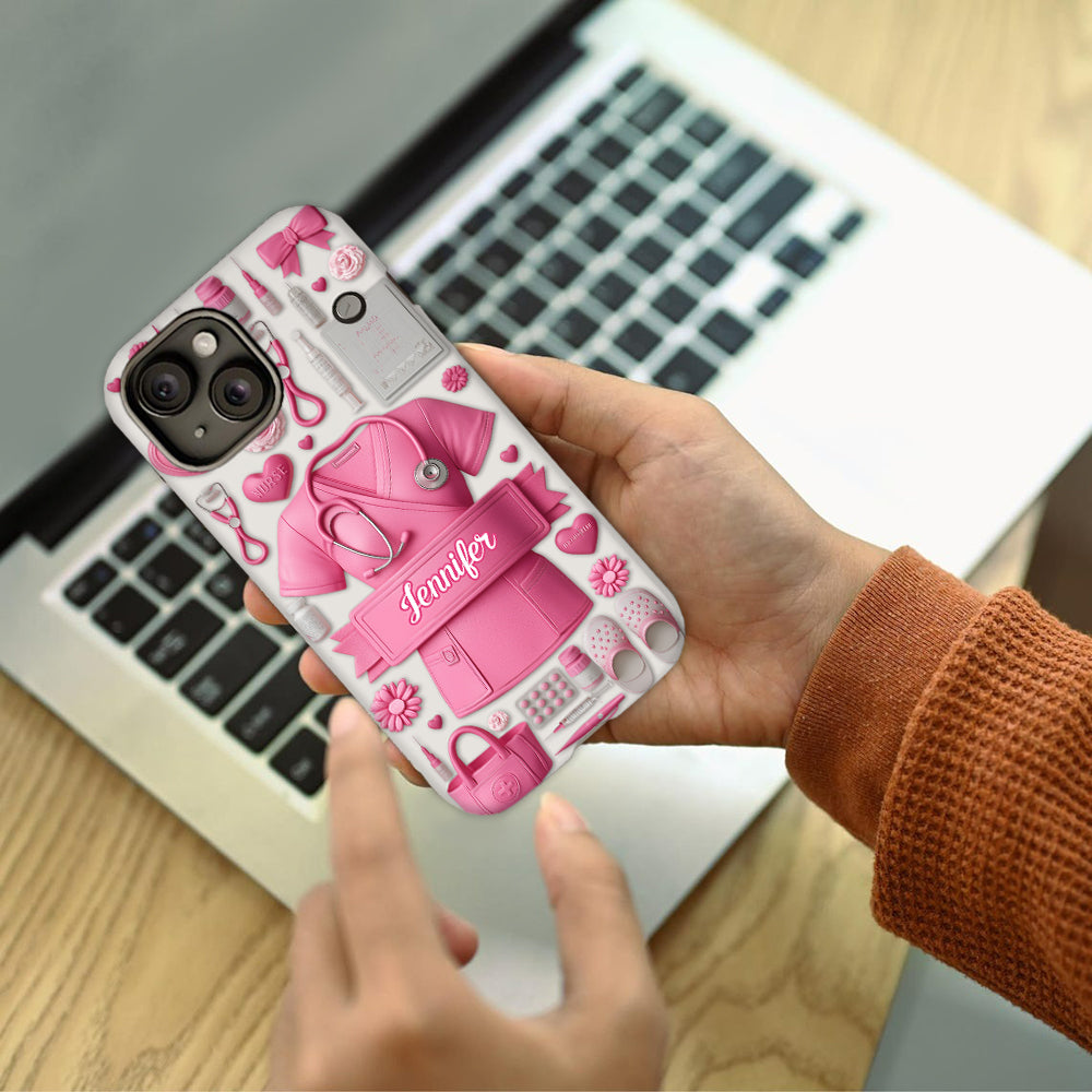 Le métier d'infirmière est un travail de cœur - Coque de téléphone personnalisée avec impression intégrale pour infirmière