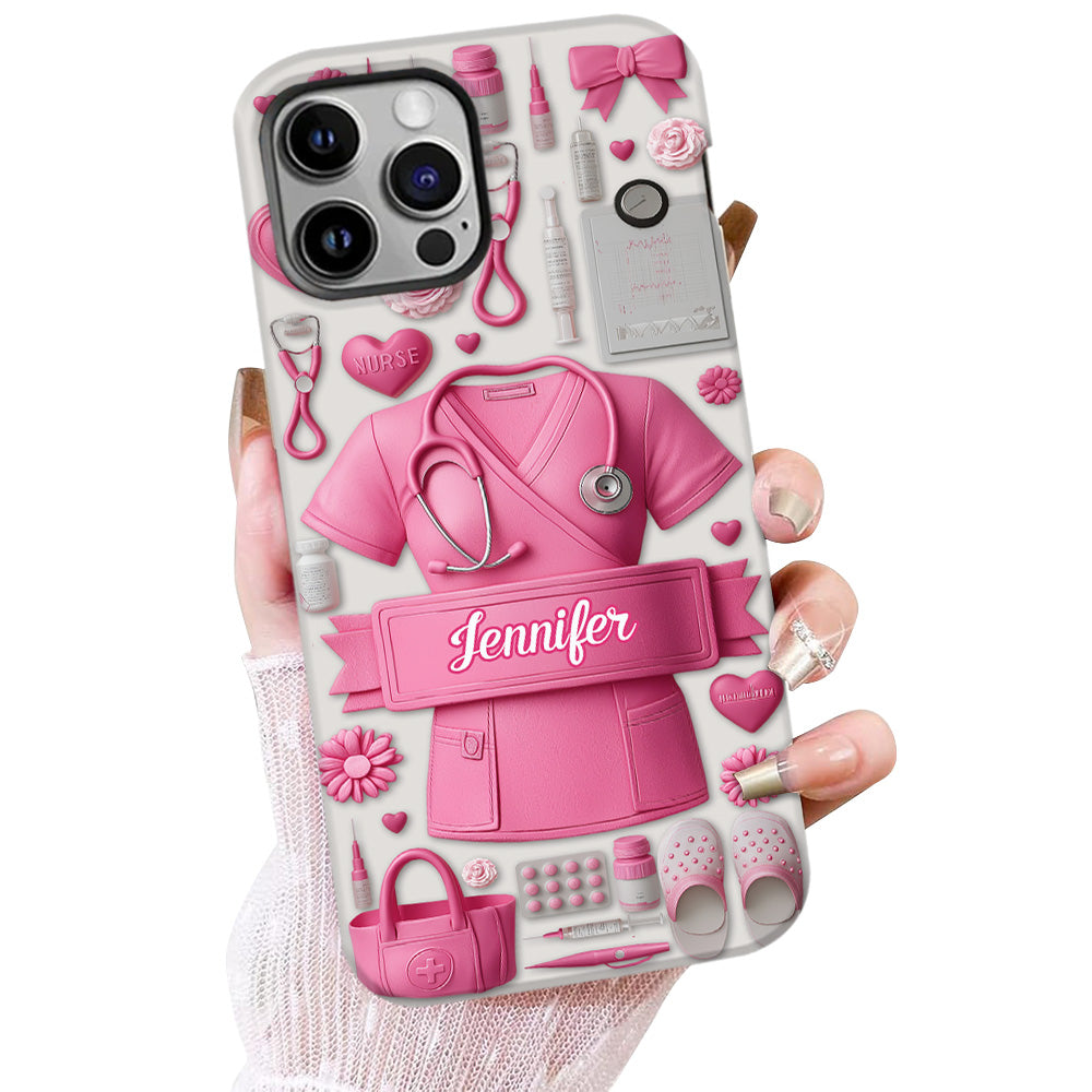 Le métier d'infirmière est un travail de cœur - Coque de téléphone personnalisée avec impression intégrale pour infirmière