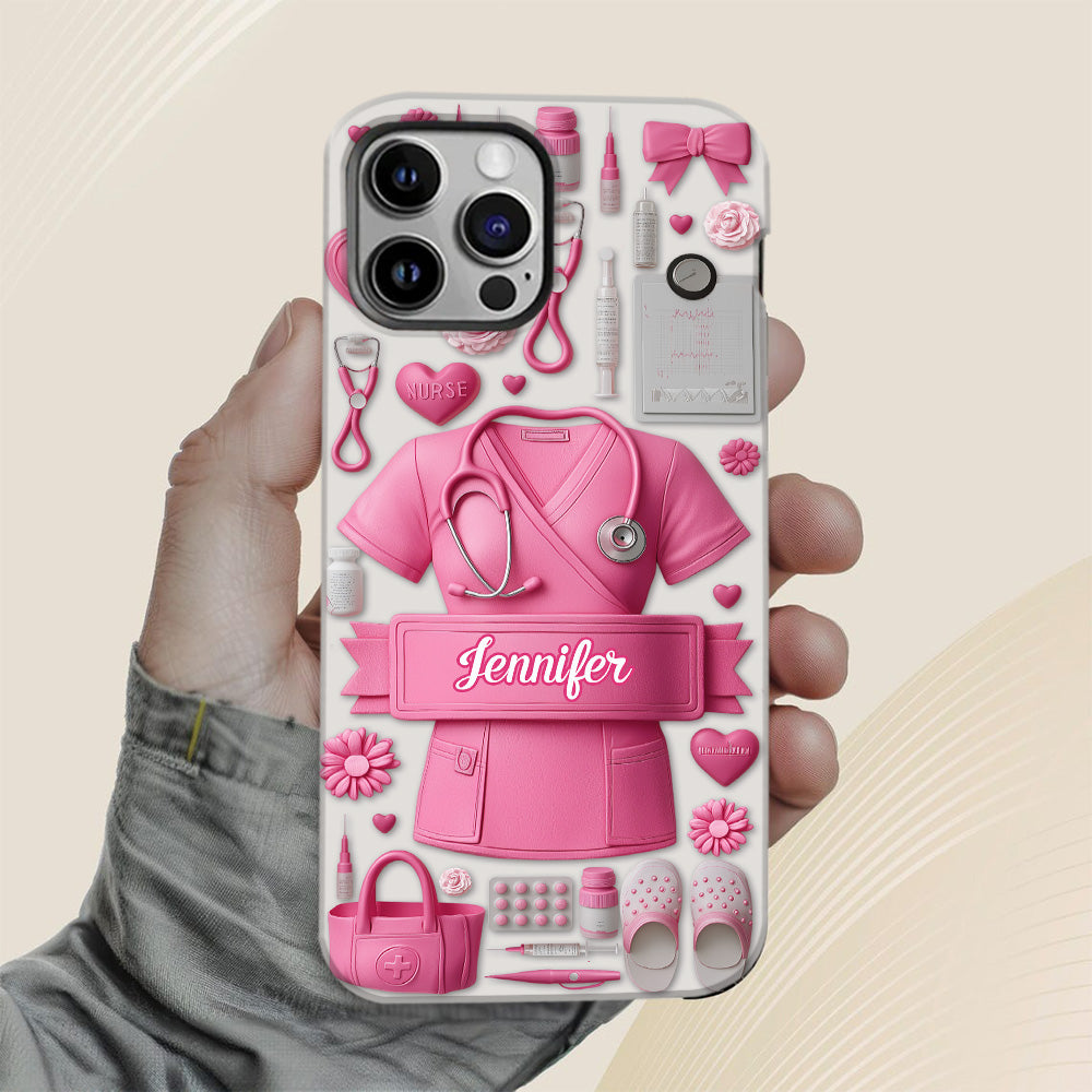 Le métier d'infirmière est un travail de cœur - Coque de téléphone personnalisée avec impression intégrale pour infirmière