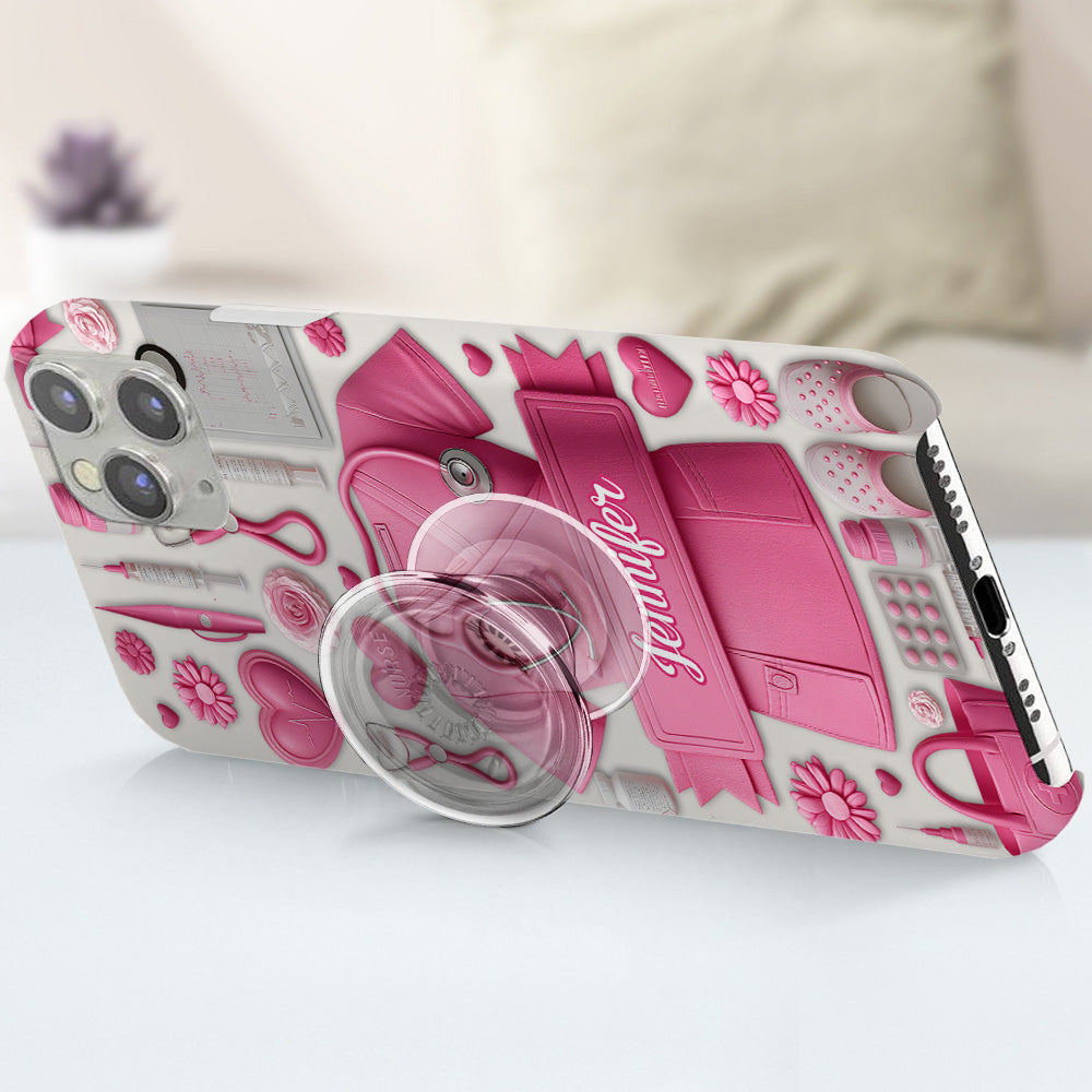 Le métier d'infirmière est un travail de cœur - Coque de téléphone personnalisée avec impression intégrale pour infirmière