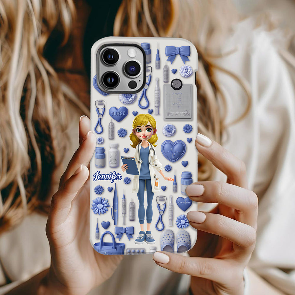 Le métier d'infirmière est un travail de cœur - Coque de téléphone personnalisée avec impression intégrale pour infirmière