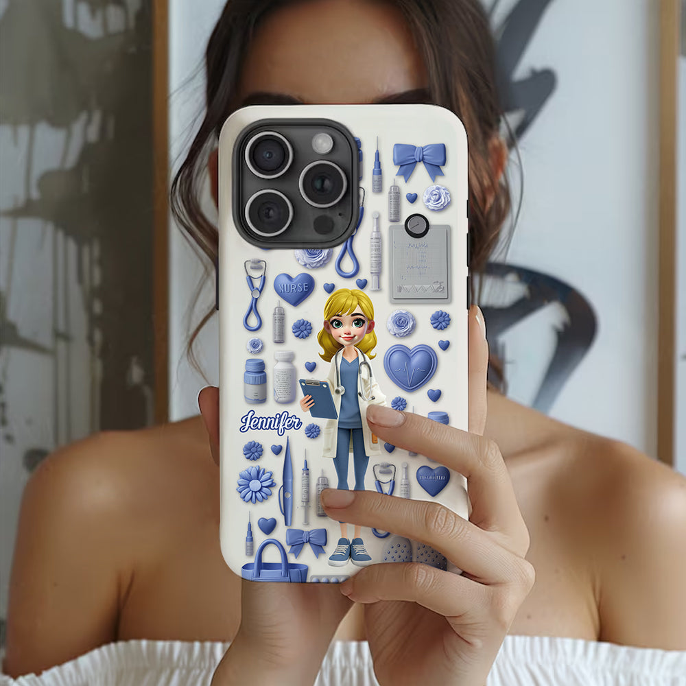 Le métier d'infirmière est un travail de cœur - Coque de téléphone personnalisée avec impression intégrale pour infirmière