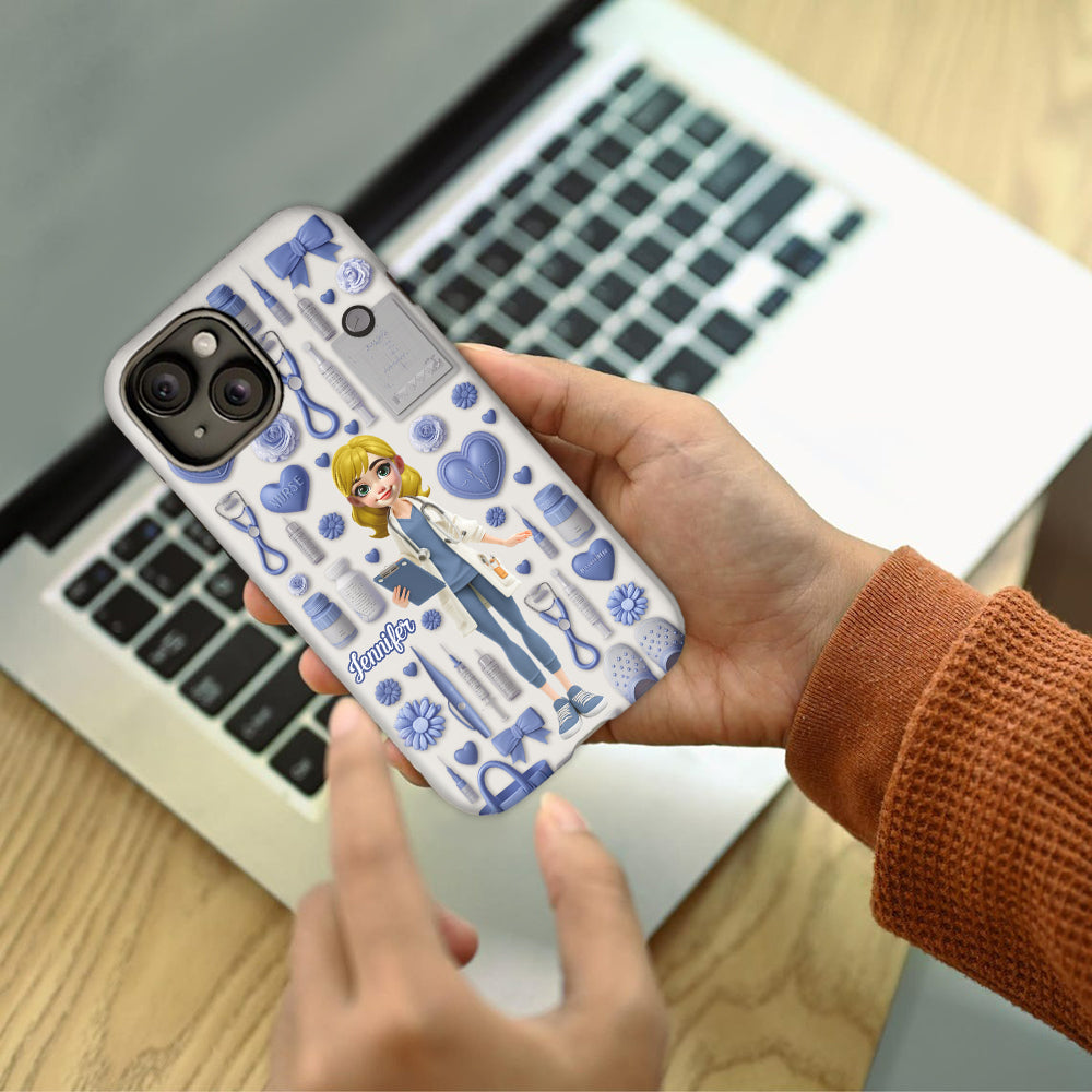 Le métier d'infirmière est un travail de cœur - Coque de téléphone personnalisée avec impression intégrale pour infirmière