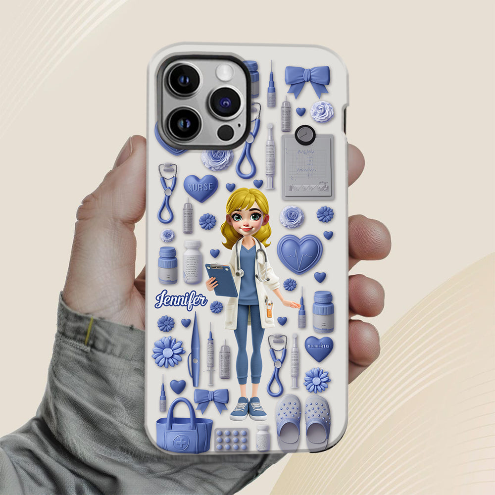 Le métier d'infirmière est un travail de cœur - Coque de téléphone personnalisée avec impression intégrale pour infirmière