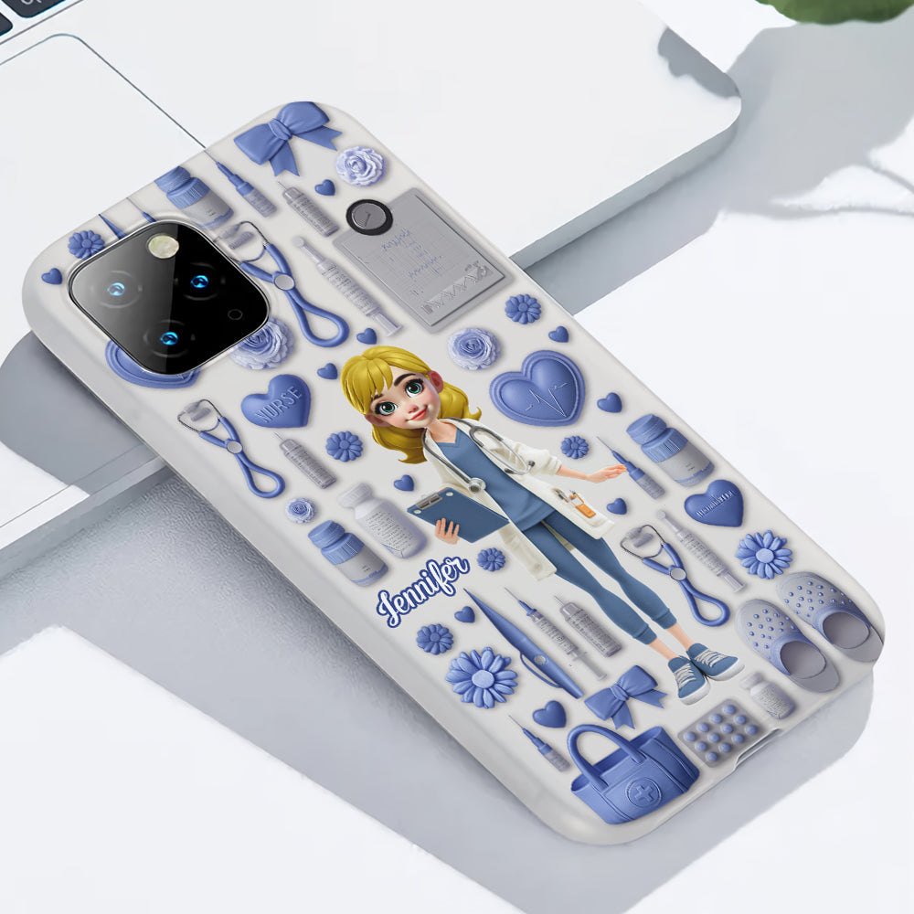 Le métier d'infirmière est un travail de cœur - Coque de téléphone personnalisée avec impression intégrale pour infirmière