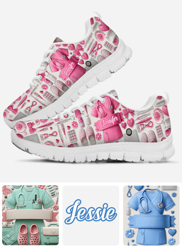 Le métier d'infirmière est un travail de cœur - Baskets personnalisées pour infirmières