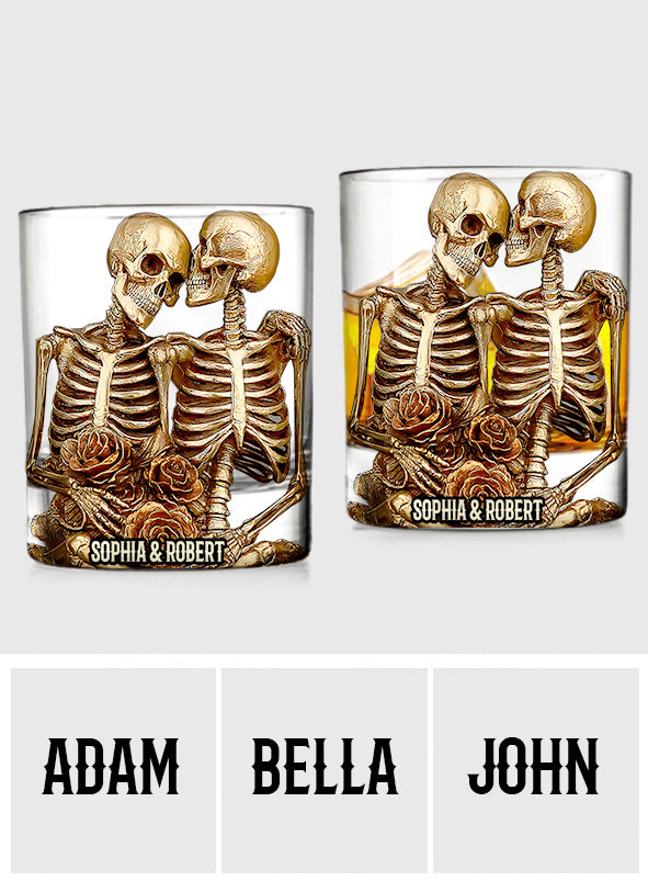 Couple Skeleton - Personalized Skull Whiskey Glass