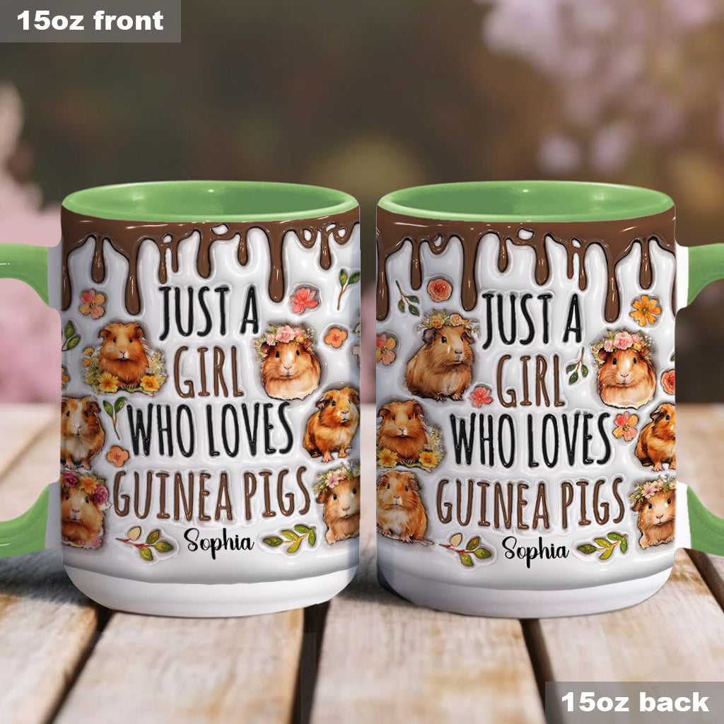 Just A Girl Who Loves Guinea Pigs - Personalized Accent Mug