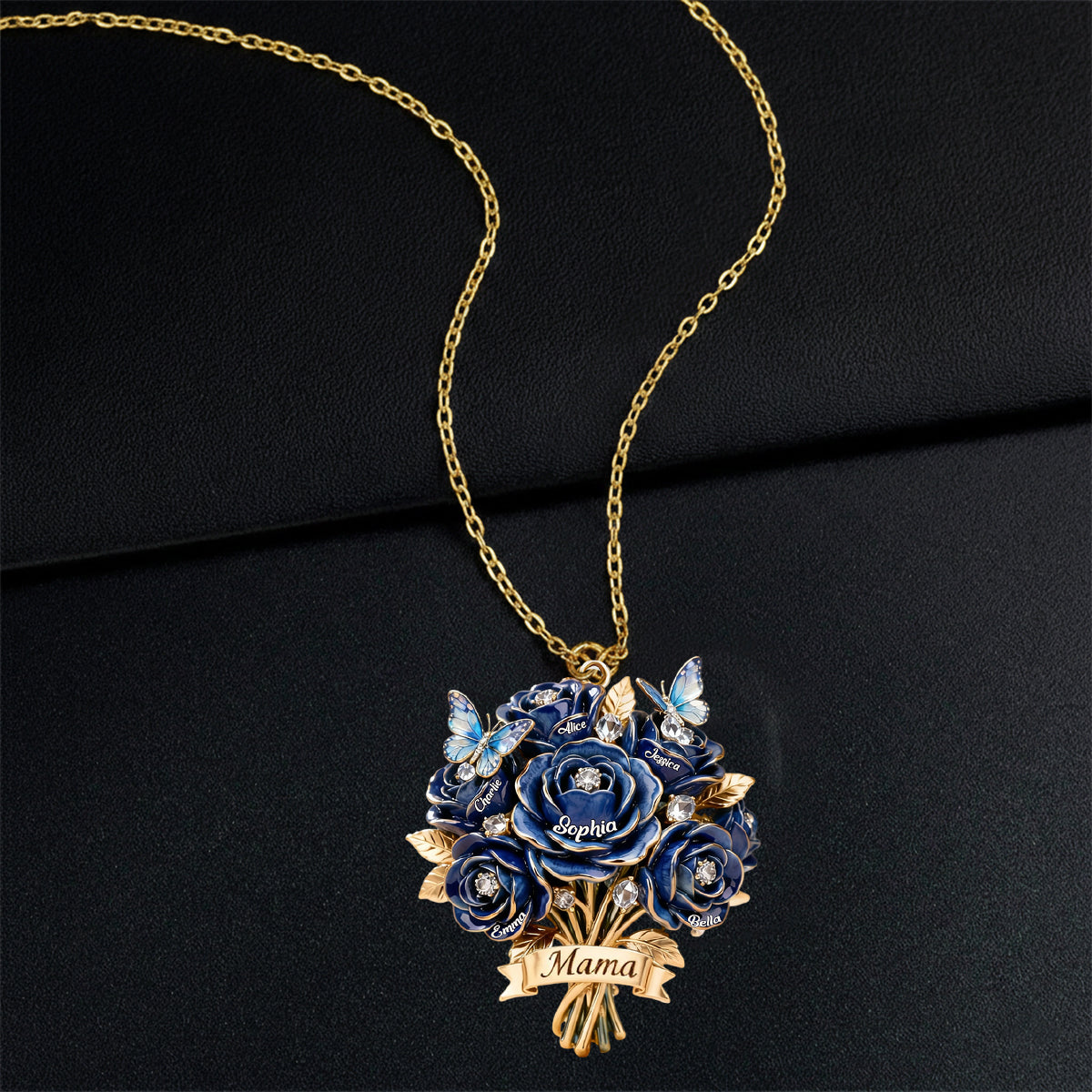 Je t'aime maman - Collier pendentif personnalisé en métal en forme de mère