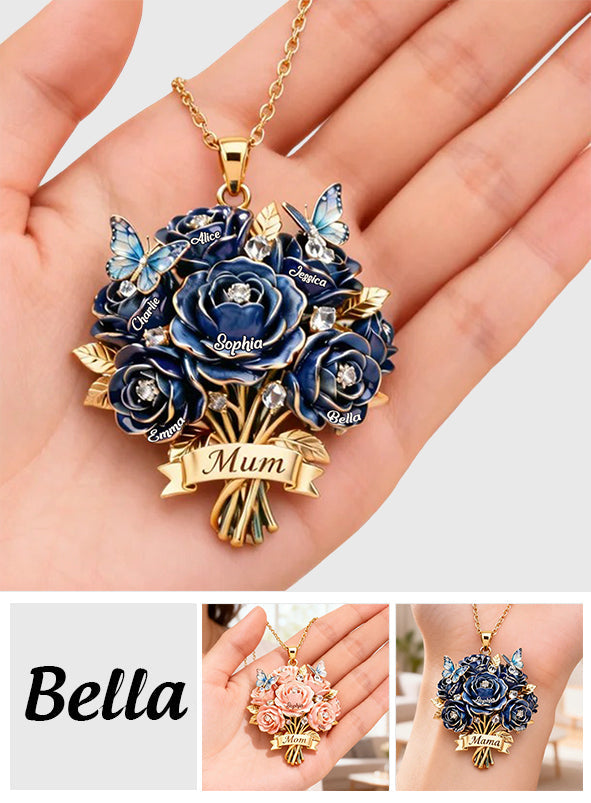 Je t'aime maman - Collier pendentif personnalisé en métal en forme de mère
