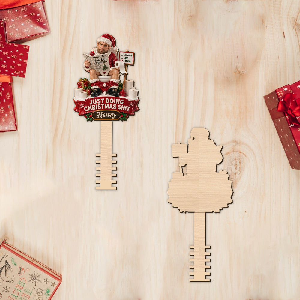 Just Doing Christmas Shit - Personalized Real Men Tree Topper