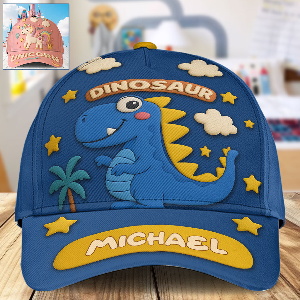 Casquette classique personnalisée pour enfant avec un adorable dinosaure