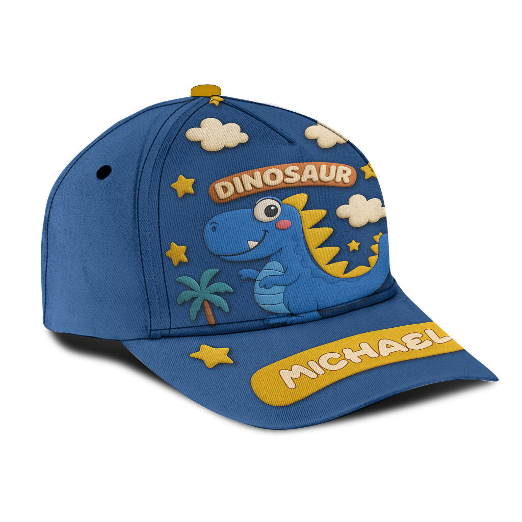 Casquette classique personnalisée pour enfant avec un adorable dinosaure